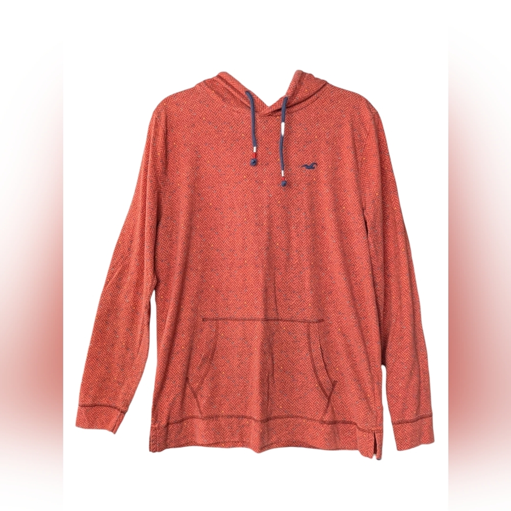 Hollister Men's Red Hooded Sweatshirt
